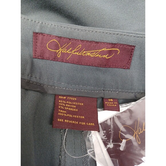 Hal Rubenstein Womens 14 Stretch Slacks Pants Straight Blue Stripe - Picture 6 of 8